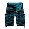 Hot 2021 New Camouflage Slims Cargo Shorts Uomini Cool Estate Military Camo Pantaloni corti corti Homme Cargo Pantaloncini Nessuna cintura 29-40 x0601
