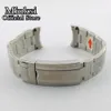 21mm solid stainless steel watch band folding buckle fit 43mm watch case mens strap