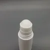 زجاجات الأسطوانة البلاستيكية البيضاء إفراغية إعادة الملء لفة على زجاجات من أجل غسول مستحضرات التجميل في مصل العطور الضروري مع الأسطوانة البلاستيكية
