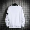 Mens Casual Sweatshirts Heren Fake Twee Stukken Hoodie Herfst Streetwear Multi Color O-hals Mode Harajuku Mannelijke Sweatshirt 211014