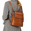 Zaini per laptop in vera pelle stile zaino zainetto antifurto borse impermeabili per donna zaino da viaggio all'aperto