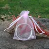 100pcs / lot grossist smycken påsar Organza väskor Rewable Wedding Party Packaging Present Mesh Bag Drawstring