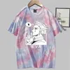 Hunter X Hunter Anime Short Sleeve Round Neck Tie Dye Casual Loose Uniex T-tröja Y0809