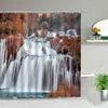 Cachoeira Paisagem Pássaros Pássaros Chuveiro Cortinas Verão Cenário Natural Cenário Impermeável Decoração Decoração Decoração Poliéster 211116