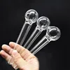 Épaisseur Pipe À Fumer Tube Transparent En Verre Tuyau De Brûleur À Huile Lourde En Verre Fort Fumer Tabac À La Main Herbe Sèche Cigarette Pipe 14cm Longueur 30mm Boule