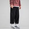 Man Casual Tie Ben Straight Pants Corduroy Solid Färg Oversize Byxor Man Varm Koreanska Streetwear Pants Mens Wide Leg Pants Y0927