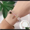 Lien, Chaîne Bracelets Bijoux Drop Delivery 2021 Yilu You Femmes Bonbons Couleur Super Fée Brillant Cristal Pierre Bracelet Micro Incrusté Avec Hol