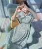 Estate Corea Chic Collare di Peter Pan Rappezzatura di pizzo Manica corta Dolce Temperamento sottile Stampa Abbigliamento da donna 210514