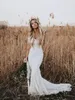 2021 Elegant White Lace Wedding Dresses New Country Style Off The Shoulder Short Sleeves Beach Bridal Dresses Vestidos De Soiree Custom Made
