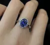 Prenses Diana William Kate Sapphire Emerald Ruby Taş Yüzükleri Kadınlar İçin Düğün Nişan Mücevherleri 925 STERLING Silver Ring2673