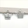Lot 100 adet Prenses taç antik gümüş takılar kolye Takı DIY Kolye Bilezik Küpe Retro Tarzı 16*19mm DH769