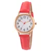 Clear Numbers Dial Fine Leather Strap Quartz Womens Watches Enkla eleganta studenter Titta på 31 mm diameter kvinnliga armbandsur2068