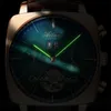 2021 AILANG 유명 브랜드 시계 몬트르 자동화 럭스 크로노 그래프 스퀘어 대형 다이얼 시계 중공 방수 망 패션 시계 DFSDFWSF