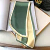 2021 Luksusowa Marka Solid Silk Scarf Kobiety Szale Okładki Czarny Różowy Mały Biurowy Neck Hijabs Foucaard Charves Panie