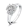 925 Sterling smycken för kvinnor 3 ct ovala syntetiska diamantring engagemang silver ringar bröllop