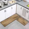 Tappetino da cucina lungo antiscivolo Tappetino da cucina retrò con struttura in legno Assorbente Tappeto da bagno Corridoio Tappetino per porta d'ingresso Soggiorno Tappeto stampato per bagno 211109