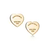 Stud Fashion Lovers Heart Tag Earrings, 3 Color