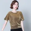 Fashion Shiny Sequin Blouse Glitter Shirt Tops Tunic Women Blouses Red Black Shine Women Blouses Plus Size 4XL 14081 210527
