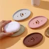 Silicone Soap Dishes With Brush Clean Shower Room Soaps Holder Multipurpose Cute Gift For Women