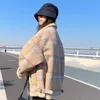 Lam Wol Korte Down Cotton Patded Jacket Dames Koreaanse Losse Winter Plaid 210922