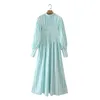 Robes décontractées Pinkou Femmes Élégant Rayé Maxi Robe À Manches Longues Extensible Corps O Cou Femelle Mode Cheville Longueur Mujer QA186