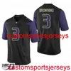 Stitched Men's Women Youth Washington Huskies #3 Jake Browning Black NCAA 150th Jersey Custom any name number XS-5XL 6XL