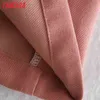 Mode Femmes Épais Chemise Rose Printemps Arrivée À Manches Longues Dames Tunique Mini Robe Robes 2XN20 210416