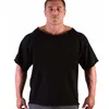 Camisetas masculinas de verão, academia, musculação, algodão, manga curta, gola redonda, tops casuais, moda masculina, camiseta para treino muscular