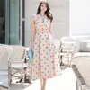 Koreaanse vrouwenkleding zomer sundresses elegante polka dot jurk mode vakantie mouwloze femme robe 210529