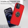 Hud Feeling Telefon Fodral för iPhone 12 Pro Max 11 XS XR 8 7 Ringhållare Hybrid Armour Protective Case Cover