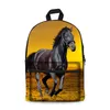 Backpack Horses Printed Canvas Backpacks Teenage Girls 2021 School Bags Women Fashion Travel 3D Animal