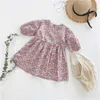 Printemps bébé fille robe florale coton manches longues pour la mode mignonne enfants es fille 2-7 ans 210615