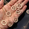 Collana vintage in oro di dodici costellazioni per le donne Ragazze Uomo Simbolo zodiacale Ciondolo regalo Clavicola Collane a catena Gioielleria raffinata9861159