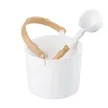 Luxurious Finnish Sauna Aundefinedminum Bucket With Long Handle Spoon Set Matching Ladle Barrel Accessories7161662