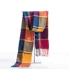 Plaid Długi Szalik Winter Ciepłe Kaszmir Kobiety Pashmina Fullard Bandana Scarves Kobieta Hidżab Tassel Szal Okłady