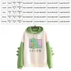 Dinosaur Hoodie Mode Splice Print Sweatshirt Toppar Casual Långärmad Kawaii Kläder Ropa Mujer 210809