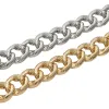 15 mm 8-30 tums chokers tre färger personlig Guld Silver Hip Hop Bling Diamond Cuban Link Chain Halsband för män Miami Rapper Bijoux Herr Kedjor Smycken