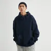 25SS Oversize Black Fashion Mens Hoodies Män Sweatshirts Vår Höst Solid Färg Hip Hop Women Street Wear Hoodie Mans Kläder Kvadrat Box Storlek M-2XL