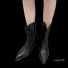 ブーツ秋の女性足首ニットストレッチスクエアトゥレディース厚いミッドヒールポンプ滑り止めファッション女性の靴