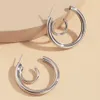 Mode creux lisse Tube boucles d'oreilles Hip Hop Punk Vintage rond insolite boucle d'oreille pour les femmes Bijoux fête Bijoux accessoires