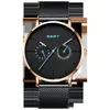 Mens Relógios Montre de Luxe 2021 Nary Simples Ouro Com Negro Malha Preto Cinto De Aço Homens Malha Malha Assista 30m À Prova D 'Água WristWatch Quartzo Fino Esporte Masculino