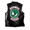 2019 New Fashion Sons Of Anarchy Embroidery Leather Rock Punk Vest Cosplay Costume Black Color Motorcycle Sleeveless Jacket Y0913270e