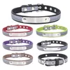 Adjustable Dog Cat Collar Personalized PU leather Pet Collars Reflective Durable Zinc alloy Nameplate ID Engraving Comfortable Safety Prevent lost JY0544