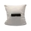 Vit Blank Sublimation Pillowcase Christmas Pocket Pillow Cover Beige Diy Foto Stol Soffa Kudde Bil dekoration