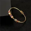 Bangle yoiumit kleuroverdracht koper gouden armband armbanden femme micro diamanten manchet voor vrouwen sieraden feest bruiloft cadeau