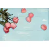 Party Decoration Blue Wooden Board Backdrop Rose Petal Background Birthday Wedding Holiday Baby Shower Po Booth Studio Props