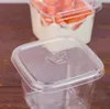 Caja de pastel transparente Mousse cuadrada transparente Cajas de plástico para cupcakes con tapa Pudín de yogur Suministros para banquetes de boda DHW18
