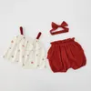 Baby Clothing Ssets 3pcs Set Boy Pumpkin Kläder Born Summercotton Suit 210521