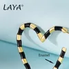 Laya 925 فضة الأزياء على شكل قلب المينا الأسود أقراط للنساء زفاف عيد عالية الجودة والمجوهرات الفاخرة 2022 الاتجاه