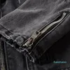 男性のファッションデニムコートブラックブルーカジュアルヒップホップのための高級メンズハイストリートジャケットデザイナージャケット